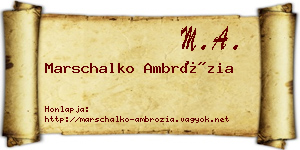 Marschalko Ambrózia névjegykártya